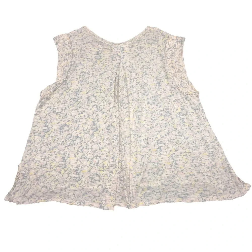 Free People Floral Paisley‎ Burnout Sleeveless Top Blue Yellow Small